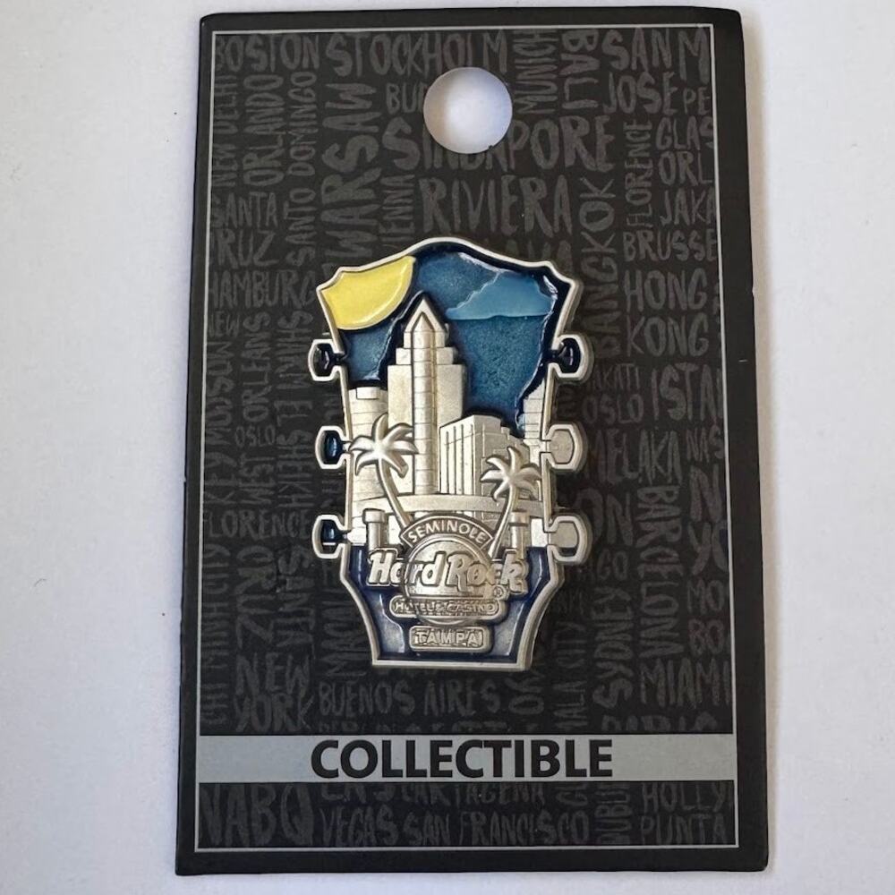 Hard Rock Cafe Seminole Tampa Core 3D Cityscape Headstock Guitar Pin - READ
